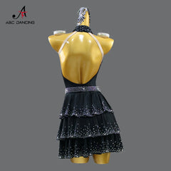 Black Latin Dance Wear Women Party Dress Dancewear Skirt Practice