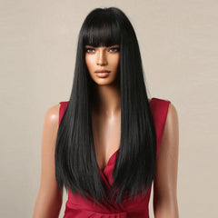 Black Hair Long Straight Wigs for Women Natural Hair Synthetic Wigs