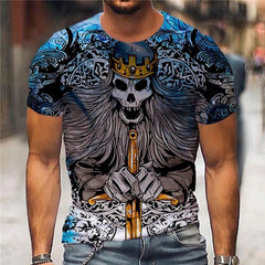 Men's Vintage Graphic Skull Theme T-Shirt