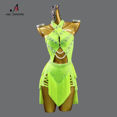 Latin Dance Clothes Women Line costume New Dress Stage Girls Samba