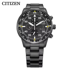 CITIZEN Three Eyes Waterproof Quartz Watch Eco-Drive Business Steel