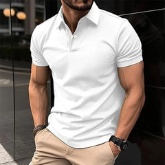 2024 Men's New Best-Selling Polo Shirt Elastic Short-Sleeved T-Shirt