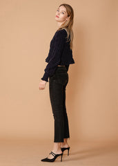 Women's Midnight Peplum Sweater in Midnight