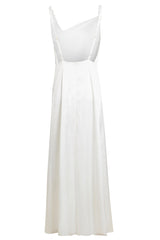 Asymmetric White Maxi Dress