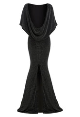 Black Cowl Back Gown