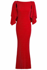 Red Cowl Back Gown