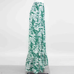 Flared Bottom Leaf Maxi Skirt