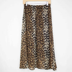 Animal Print Flare Midi Skirt