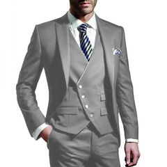 White Men Wedding Suits Groom Wear Peak Lapel Wedding Groom Tuxedos