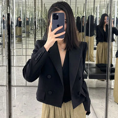 Tesco Women Blazer Suit Fashion Double Breasted Jacket Slim Fit Full