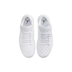 Nike Air Jordan 1 Low Triple White Quilted Women's Sneakers Shoes