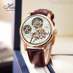 Haofa Luxury Double Tourbillon Mechanical Watch For Men Sapphire