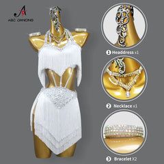 Latin Dance Wear Dancewear Women Stage Dress Performance Outfits