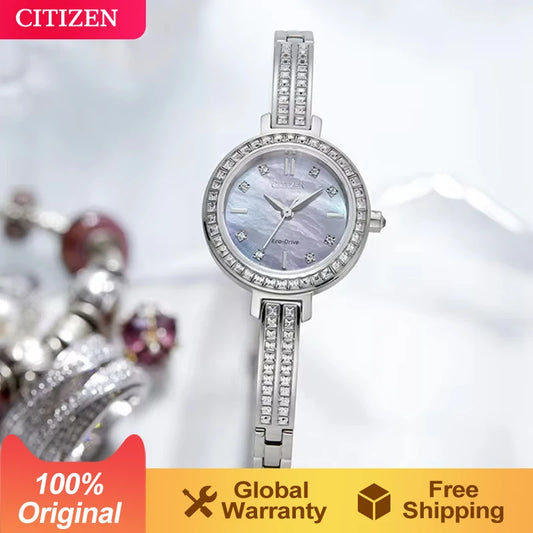 Original CITIZEN Women Eco-Drive Quartz Watch Female River Frizz Dial