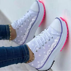 2022 Pattern Canvas Women Sneakers Casual Sport Shoes