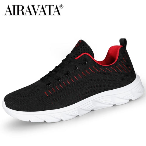 Men's Trendy Lace Up Knit Sneakers Casual Outdoor Athletic Running