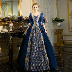 Women Vintage Court Cosplay Dress Medieval Renaissance Queen Ball Gown