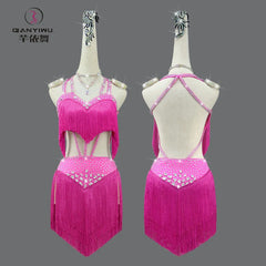 Latin Dance Suit Girls Stage Sports Clothing Dancewear Skirt Party