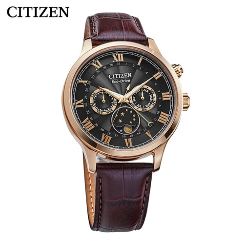 Original CITIZEN Men's Watch Eco-Drive Elegant Star Moon Blue Disc