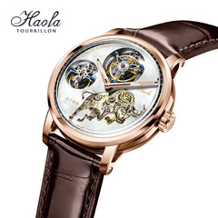 Haofa Luxury Double Tourbillon Mechanical Watch For Men Sapphire