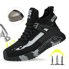 High top Safety Shoes Men Steel Toe Work Shoes Men Anti-puncture