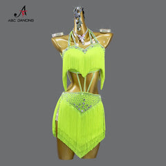 2024 Latin Dress for Girl Stand Ballroom Practice Dance Wear Clothes