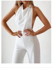 Backless Chic Jumpsuit Off White