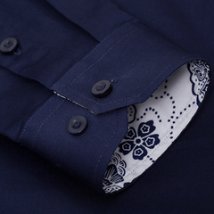 Mens Button Down Shirt with Oriental Inner Details