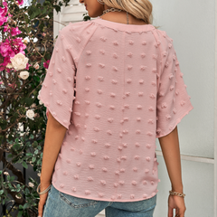 Womens V Neck Batwing Summer Top