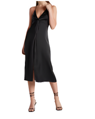 Satin Twist Front Slip Dress