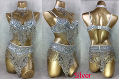 Sexy Hot girl bikini belly dance costume Bra stage show dance clothing