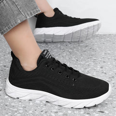 Men's Trendy Lace Up Knit Sneakers Casual Outdoor Athletic Running