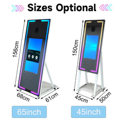 Touch Screen Photobooth Portable  40 65 inch Mirror magic Photo Booth