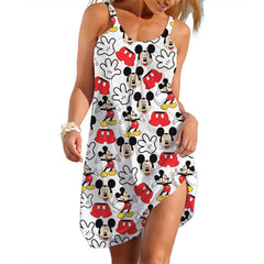 Leopard Beach Dress For Women Disney Minie Mouse Woman Dresses Girls