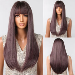 Black Hair Long Straight Wigs for Women Natural Hair Synthetic Wigs