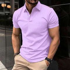 2024 Men's New Best-Selling Polo Shirt Elastic Short-Sleeved T-Shirt