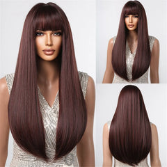 Black Hair Long Straight Wigs for Women Natural Hair Synthetic Wigs