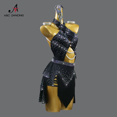 Black Latin Dance Wear Women Party Dress Dancewear Skirt Practice