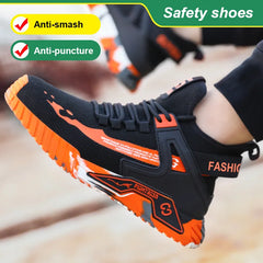 High top Safety Shoes Men Steel Toe Work Shoes Men Anti-puncture