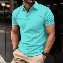 2024 Men's New Best-Selling Polo Shirt Elastic Short-Sleeved T-Shirt