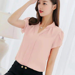 Womens Slim Fit V Neck Blouse