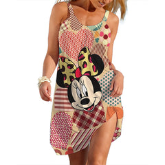 Leopard Beach Dress For Women Disney Minie Mouse Woman Dresses Girls