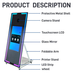 Touch Screen Photobooth Portable  40 65 inch Mirror magic Photo Booth