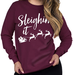 Sleighin It Christmas Crew Neck Sweatshirt