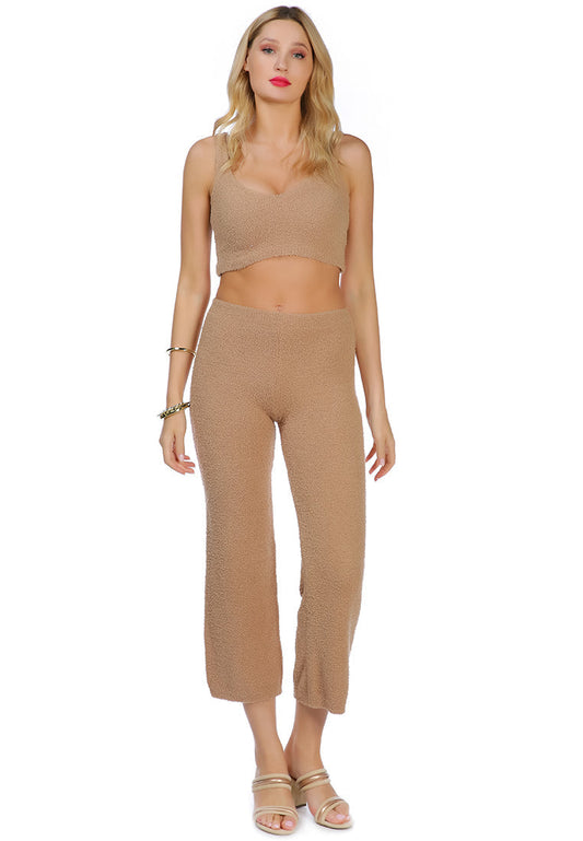 Solid Casual Wide Leg Trousers