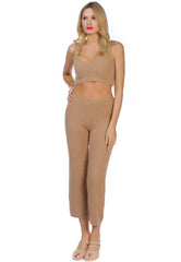 Solid Casual Wide Leg Trousers