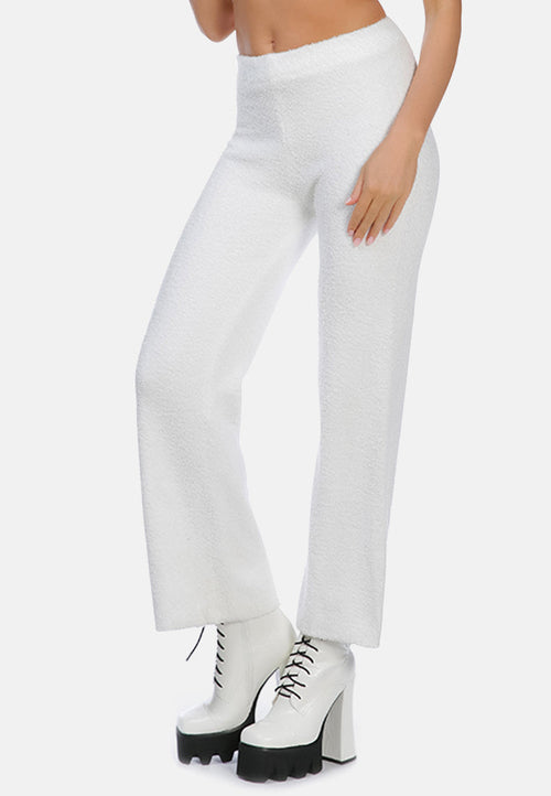 Solid Casual Wide Leg Trousers