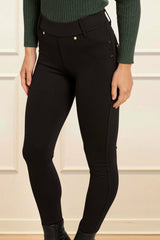 Lisa Stretch Pants Quality Jeggings Solid Black