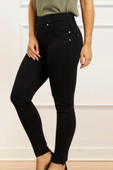 Lisa Stretch Pants Quality Jeggings Solid Black