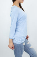 Twisted Front Comfortable Top - Blue